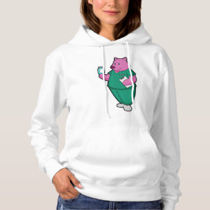 Sudadera Cerdo como enfermera con medicina