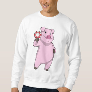 Sudadera Cerdo con fichas de póquer