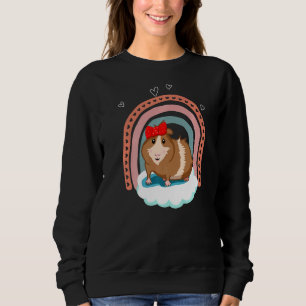 Sudadera Cerdo De Guinea Con Arco Y Arcoiris De Boho