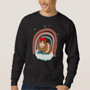 Sudadera Cerdo De Guinea Con Arco Y Arcoiris De Boho
