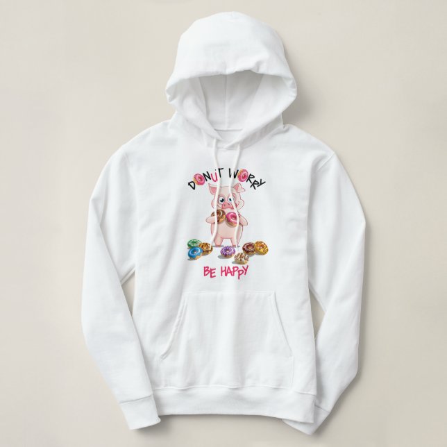 Sudadera Cerdo divertido Donut Pun Camisas sudorosas (Diseño del anverso)