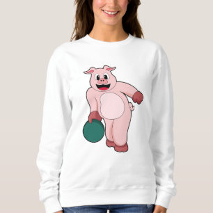 Sudadera Cerdo en Bowling con bolera
