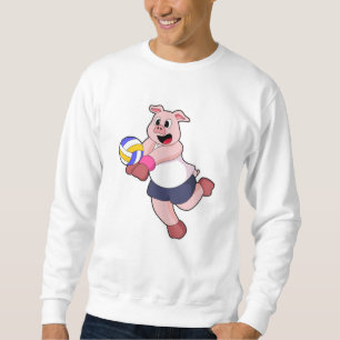 Sudadera Cerdo en deportes de voleibol