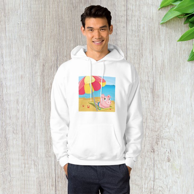 Sudadera Cerdo En La Playa De Mens Hoodie (Subido por el creador)