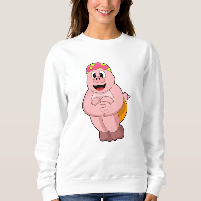 Sudadera Cerdo en saltar al agua (Anverso)