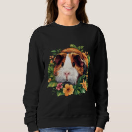 Sudadera Cerdo guineano entre flores