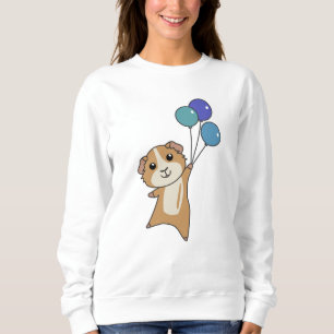 Sudadera Cerdo guineano vuela con globos que matan a los an