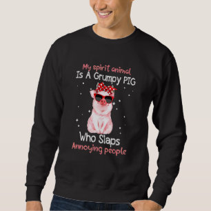 Sudadera Cerdo Mi animal espiritual es Grumpy Pig