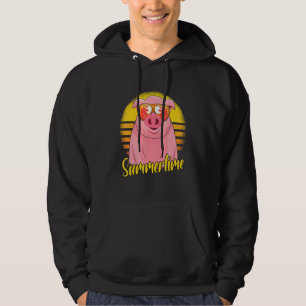 Sudadera Cerdos de vacaciones de verano Pig Retro Sunset Be