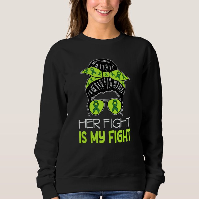 Sudadera Cerebral Palsy Her Fight is My Fight Messy Bun CP  (Anverso)