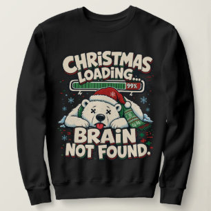 Sudadera Cerebro de Navidad Cargando No Encontrado Oso Dive