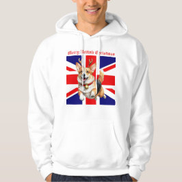 Sudadera Cerebros Navidades británicos Corgi Reindes Antler