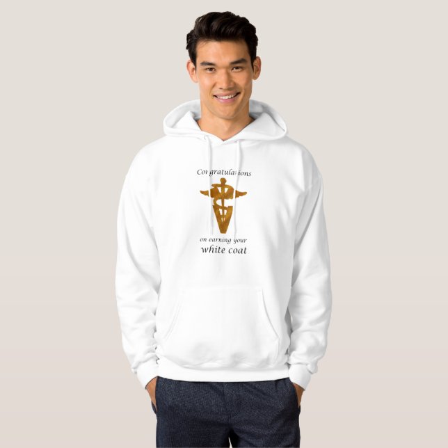 Sudadera Ceremonia de bata blanca de veterinaria escolar (Anverso completo)