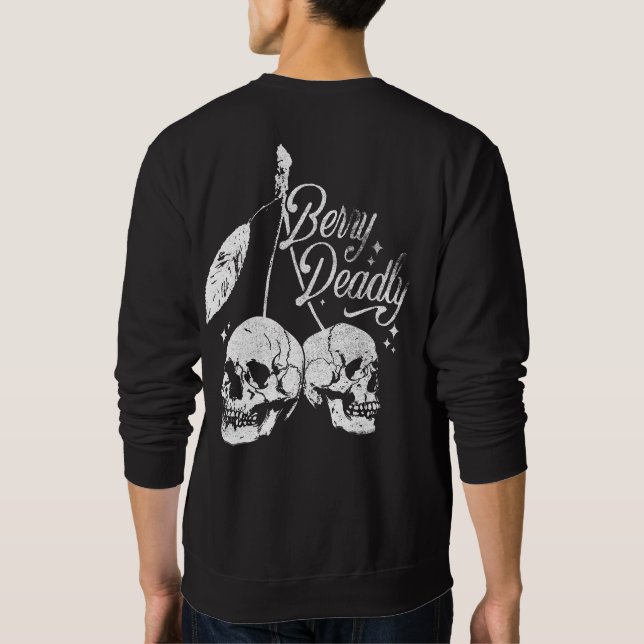 Sudadera Cerezo de cráneo espantado y dulce Halloween gótic (Reverso)