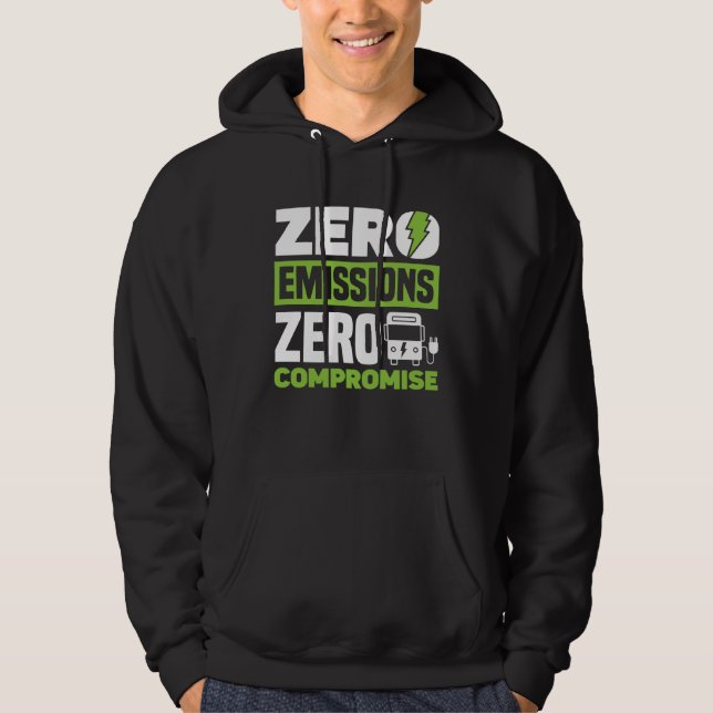 Sudadera Cero Emisiones Cero Compromisos Vehículo Eléctrico (Anverso)