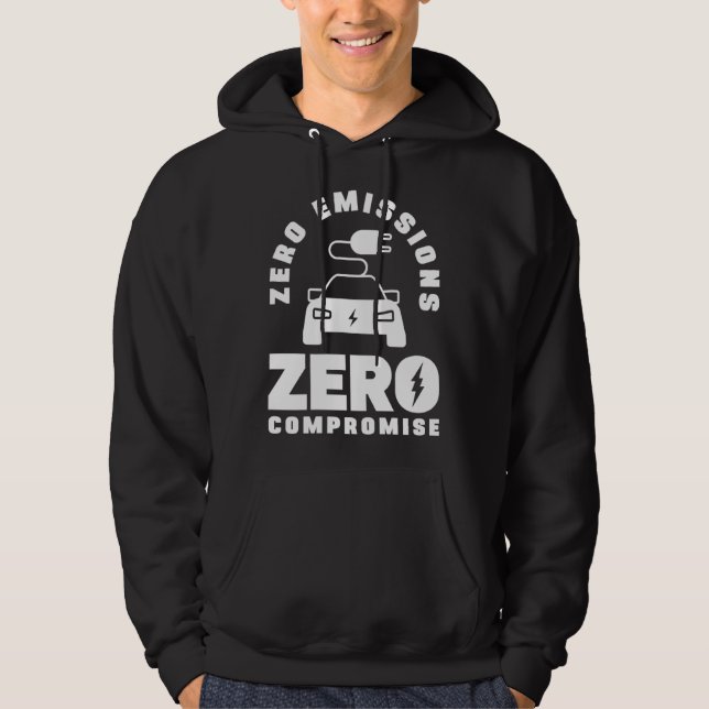 Sudadera Cero Emisiones Cero Compromisos Vehículo Eléctrico (Anverso)