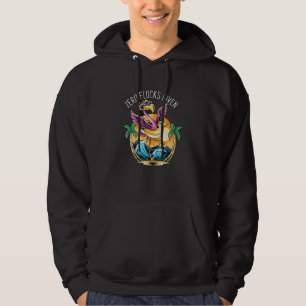Sudadera Cero manadas con chistoso flamingo de playa