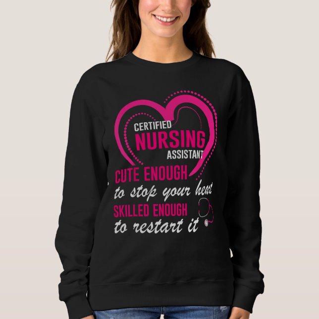Sudadera Certified Nursing Assistant Cute Nursing CNA (Anverso)