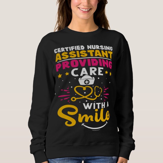 Sudadera Certified Nursing Assistant Providing Care with a  (Anverso)