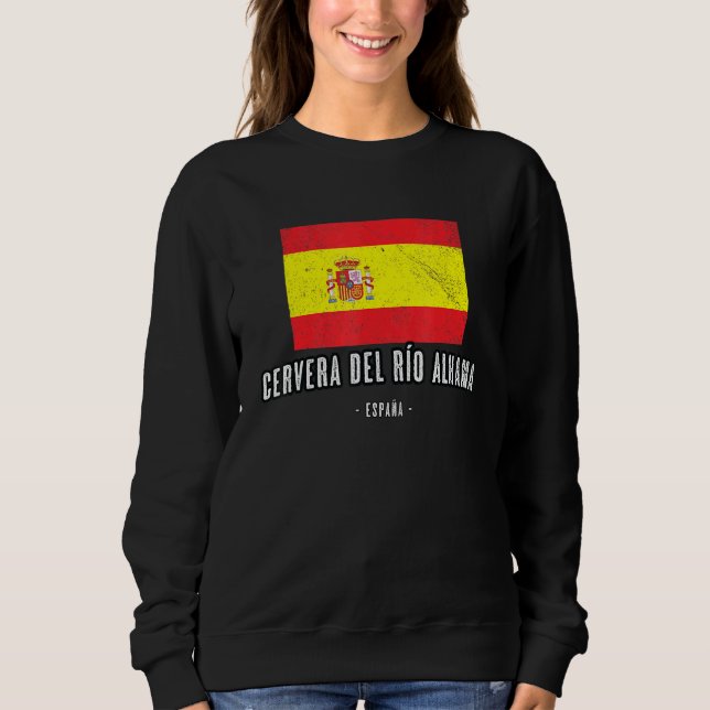 Sudadera Cervera Del Ro Alhama España Es Bandera Ciudad Ban (Anverso)