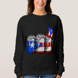 Sudadera Cerveza Bandera Puertorriqueña Orgullo Patriótico