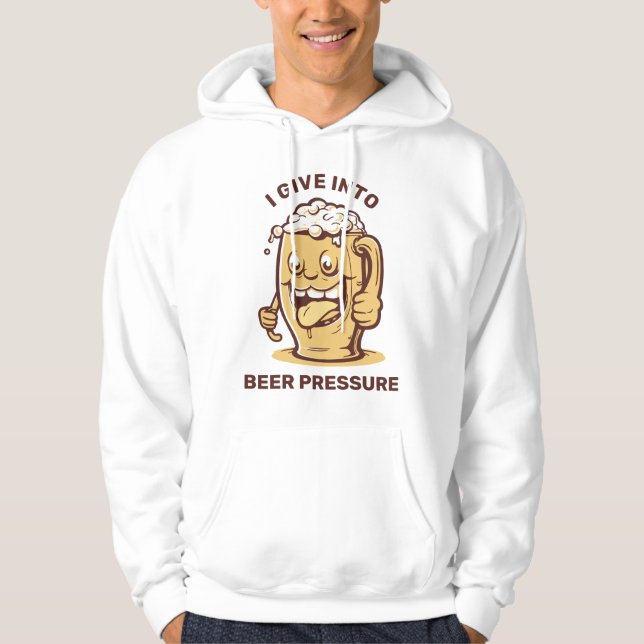 Sudadera Cerveza de texto Personalizado divertida (Anverso)