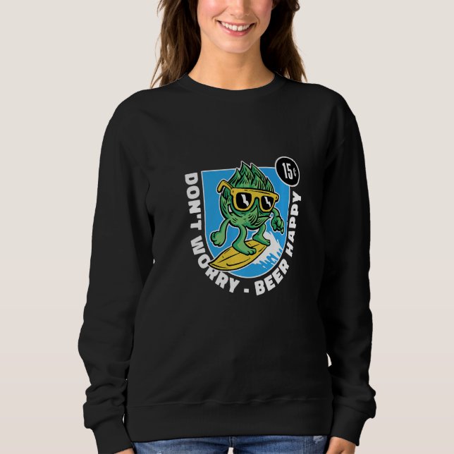 Sudadera Cerveza Diversión Surf Mar Verano   (Anverso)