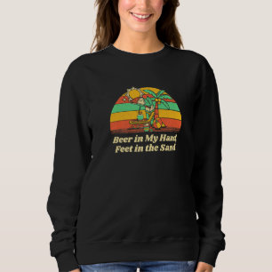 Sudadera Cerveza En Mi Mano Pies En La Arena Playa Beber Oc
