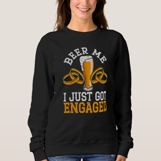 Sudadera Cerveza para hombres Me acabo de comprometer Bebid (Anverso)