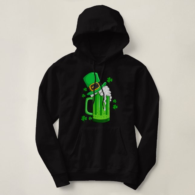 Sudadera Cerveza verde irlandesa con Gorra St. Patrick's Da (Diseño del anverso)