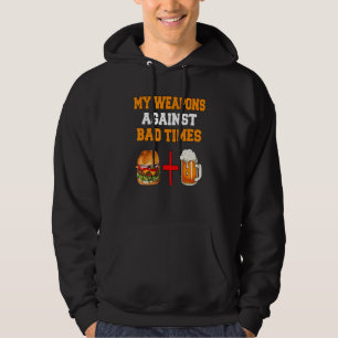 Sudadera Cerveza Y Cheeseburger Mis Armas Contra El Mal Tie