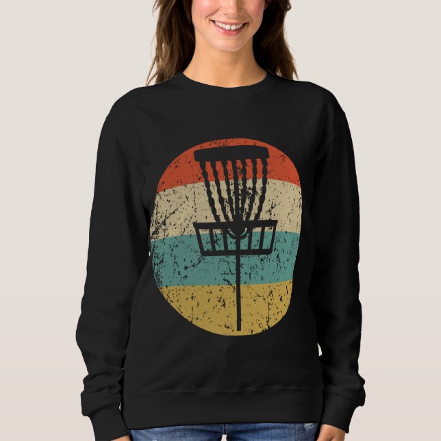 Sudadera Cesta de golf de disco retro de disco de disco con (Anverso)