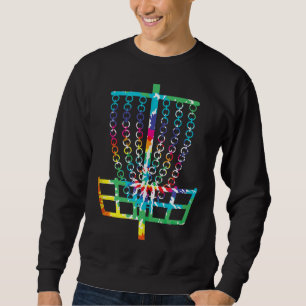 Sudadera Cesta de golf de disco retro Hippie Rainbow Tye Di