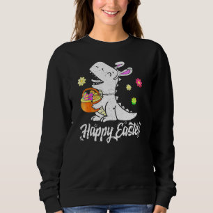 Sudadera Cesta de Huevos Bunny Rex Dinosaur Feliz Día De Pa