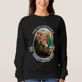 Sudadera Cesta de huevos de Pascua con foto familiar person