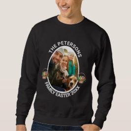 Sudadera Cesta de huevos de Pascua con foto familiar person