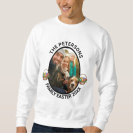 Sudadera Cesta de huevos de Pascua con foto familiar person