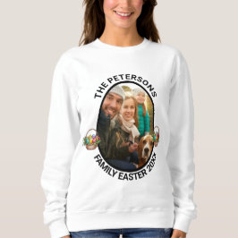 Sudadera Cesta de huevos de Pascua con foto familiar person
