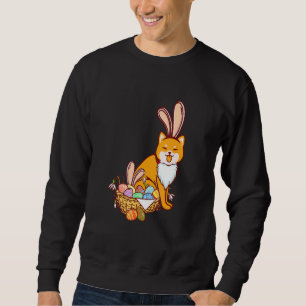 Sudadera Cesta De Huevos De Pascua Cuta Shiba Inu Con Conej