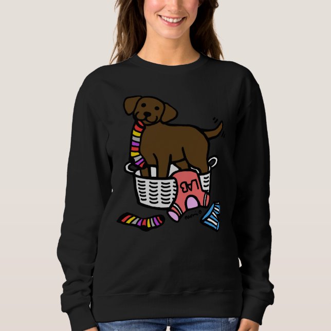 Sudadera Cesta de lavado de chocolate Labrador (Anverso)