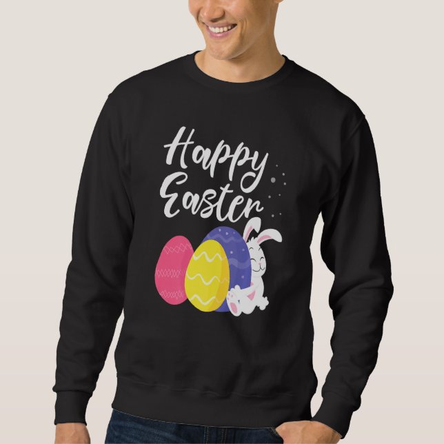 Sudadera Cesta feliz de huevos de conejo de Pascua (Anverso)