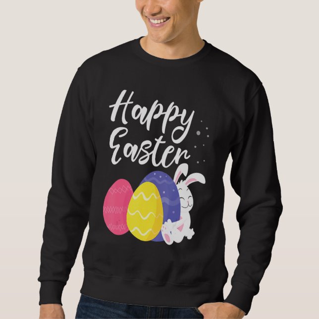 Sudadera Cesta feliz de huevos de conejo de Pascua 1 (Anverso)