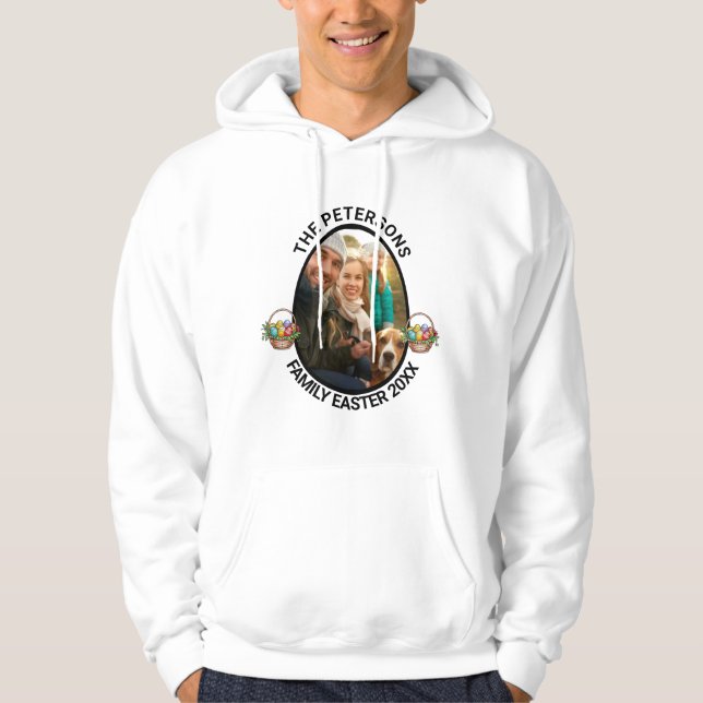 Sudadera Cesta personalizada de huevos de fotos de pascua p (Anverso)