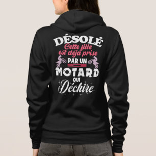 Sudadera Cette fille est déjà prize par motard qui déchire