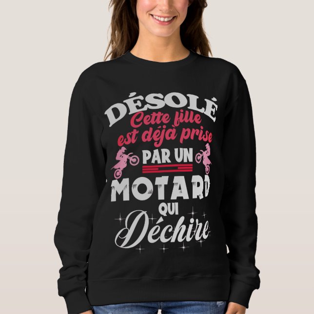 Sudadera Cette fille est déjà prize par motard qui déchire (Anverso)