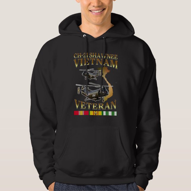 Sudadera CH 21 Shawnee h21 helicopter Vietnam veteran (Anverso)