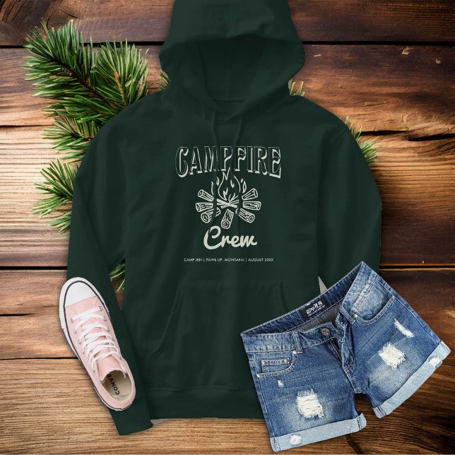 Sudadera Chalet de bomberos, dama de honor, regalo de Bache (camp bachelorette party forest green campfire crew bachelorette shirt)