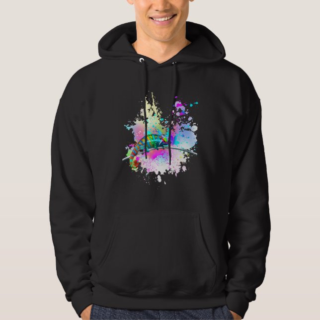 Sudadera Chameleon Lizard Rainbow Heart Love Glasses Sungla (Anverso)