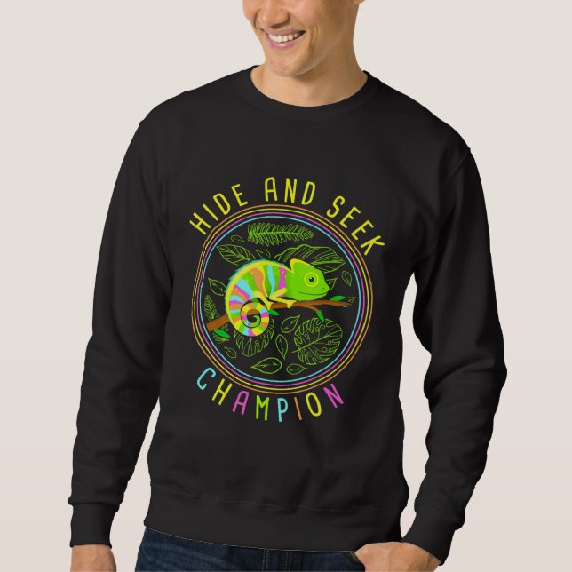 Sudadera Chameleon Oculta Y Busca Reptiles Campeones (Anverso)