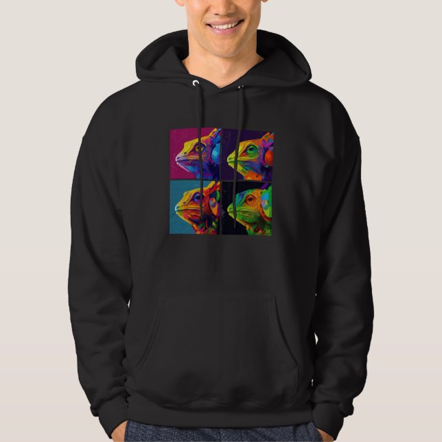 Sudadera Chameleon Pop Illustration Colorful Animal Women   (Anverso)
